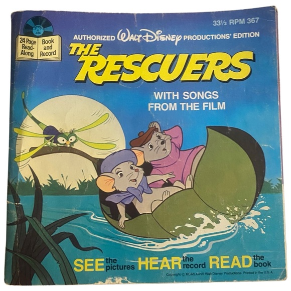 Disney Other - Walt Disney’s The Rescuers 24 Page Read-Along Book and Record